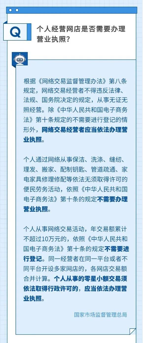 个人经营网店是否需要办理营业执照？